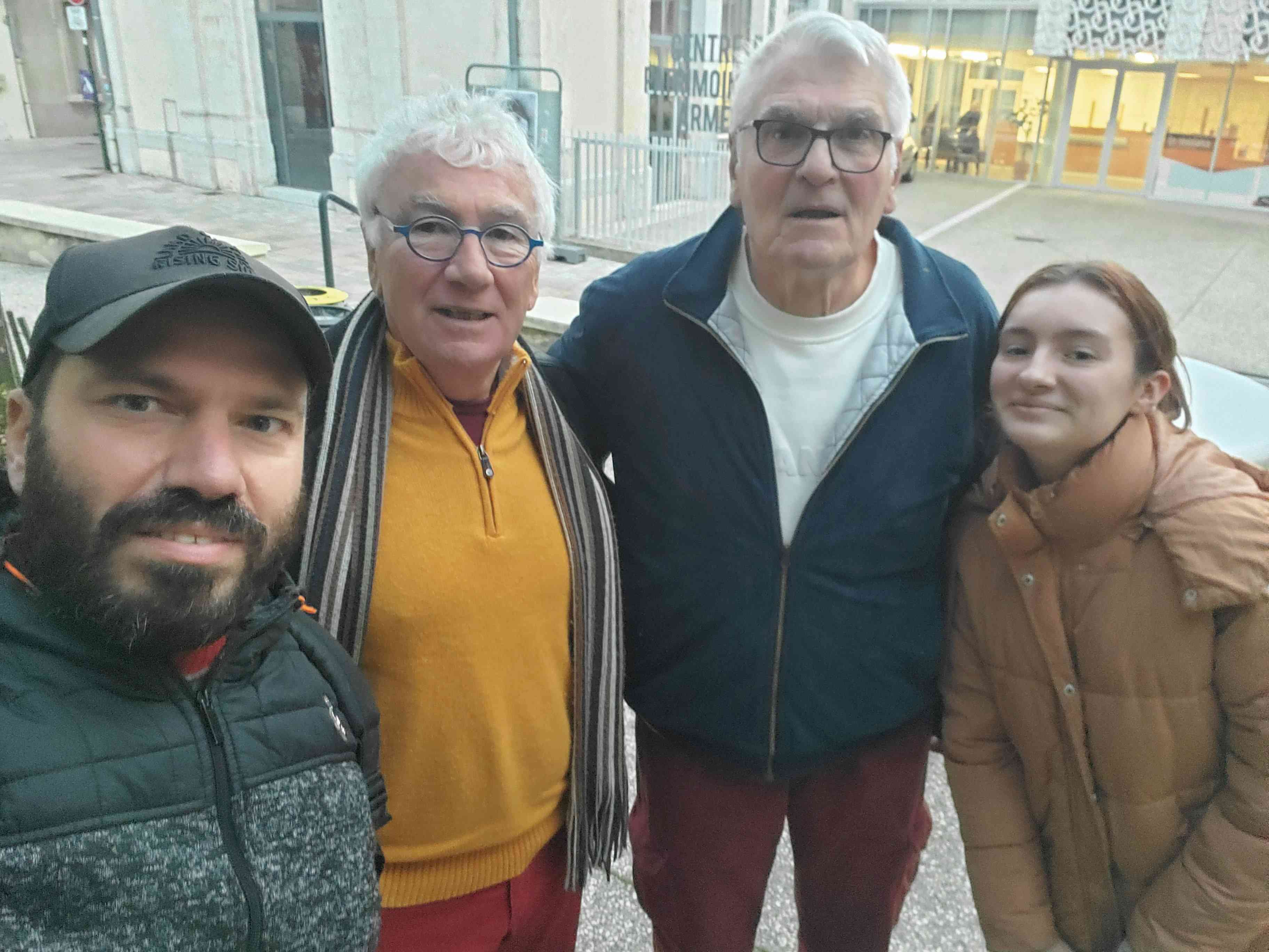 Selfie de l'équipe avant le match